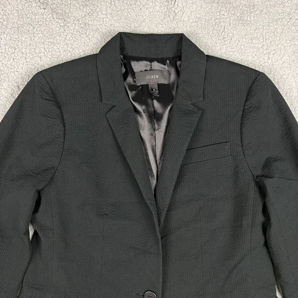 J Crew Blazer Women 6 Small Black Parke Jacket Textured Sport Coat Suit Casual 4 - Picture 6 of 11